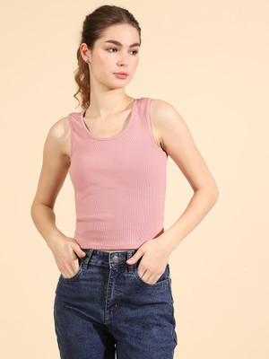 HouseOfCommon Casual Self Design Women Purple Top