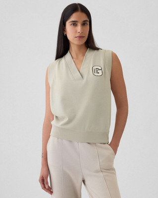 GAP Casual Embellished Women Beige Top