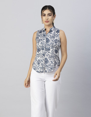 moomaya Casual Printed Women Beige Top