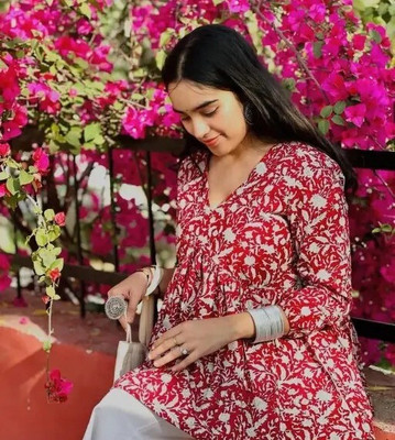 AmanPrints Casual Printed Women Maroon Top