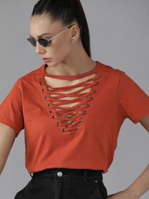 Roadster Casual Solid Women Red Top