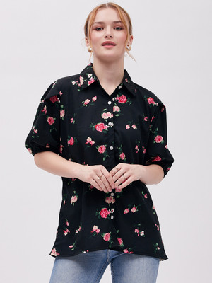 stylo queen Women Printed Casual Black Shirt