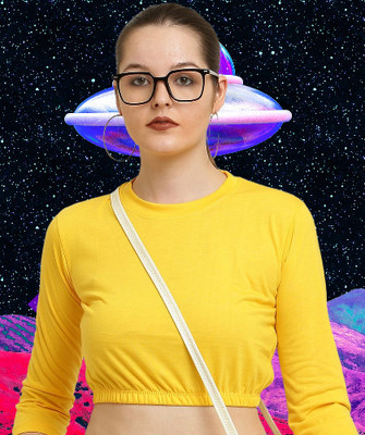 CANIDAE Casual Solid Women Yellow Top