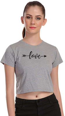 ANURUPAM FASHION Casual Printed Women Grey Top