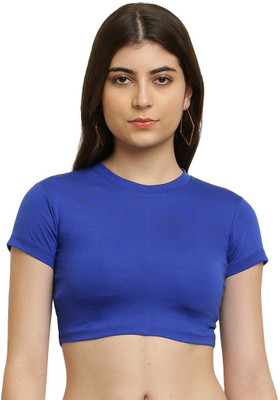 GLAMY COUTURE Casual Solid Women Blue Top