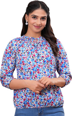 BM enterprises Casual Printed Women Blue Top