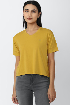VAN HEUSEN Casual Solid Women Yellow Top