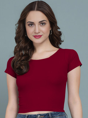 Kashonaa Casual Solid Women Maroon Top