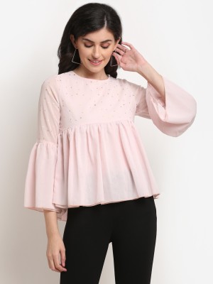 La Zoire Party Solid Women Pink Top