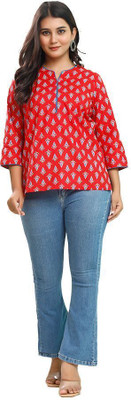 Anurang Casual Printed Women Red Top