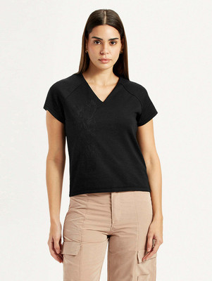 LEVI'S Casual Solid Women Black Top
