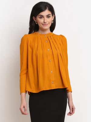 La Zoire Casual Solid Women Yellow Top