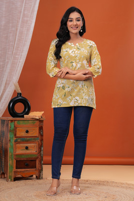 Kasooti Party Floral Print Women Multicolor Top