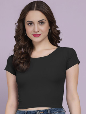 Kashonaa Casual Solid Women Black Top