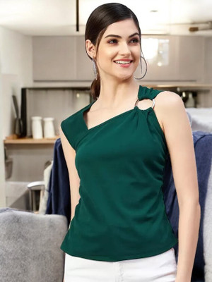METRONAUT Casual Solid Women Green Top