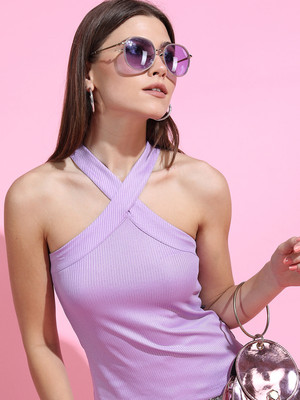 Tokyo Talkies Casual Solid Women Pink Top