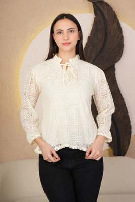 Anamwear Casual Self Design Women Yellow Top