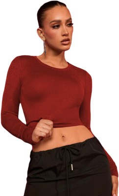 THE BLAZZE Casual Solid Women Red Top