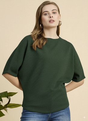 Zilcon Casual Solid Women Green Top