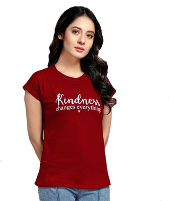 Rising Fab Casual Printed Women Maroon Top