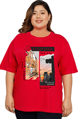 Elite soul Casual Graphic Print Women Red Top