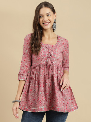 Janakdulari fashion Formal Floral Print Women Pink Top