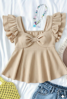 Hasan Enterprise Casual Solid Women Beige Top