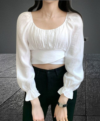 Tooba enterprises Casual Solid Women White Top