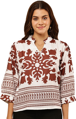 JuglyGirls Casual Printed Women Orange Top