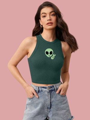 Tabadtod Casual Printed Women Dark Green Top