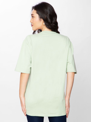 Hautemoda Casual Graphic Print Women Light Green Top