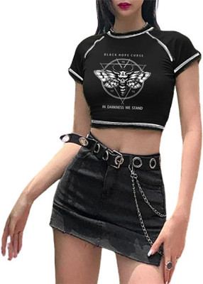 NooHy Casual Printed Women Black Top