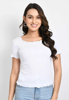 Purser Casual Solid Women White Top