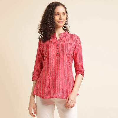 all about you Party Printed Women Red Top