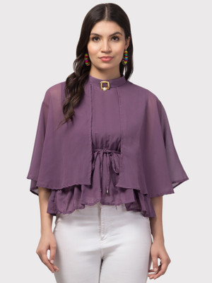 Shonisha Casual Solid Women Purple Top