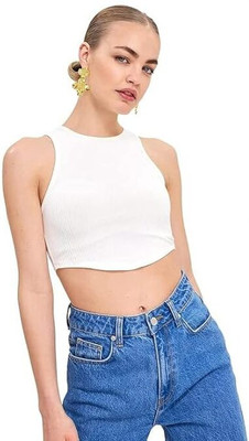 Siyara Party Solid Women White Top