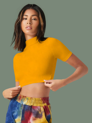 NAVYANKAA Casual Solid Women Yellow Top