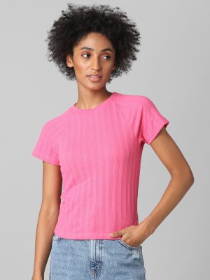 ONLY Casual Solid Women Pink Top