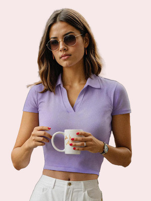 Tanushk Casual Solid Women Purple Top