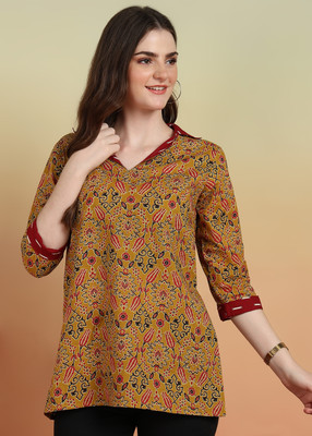 Yash Gallery Casual Printed Women Yellow Top
