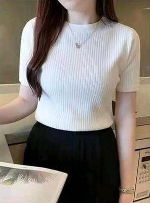 Mukoo Casual Self Design Women White Top