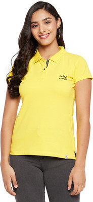 DUKE Casual Solid Women Yellow Top