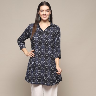 BIBA Casual Printed Women Dark Blue Top