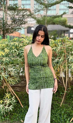 Vilasha Casual Printed Women Green Top