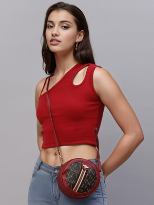 RIGO Casual Solid Women Maroon Top