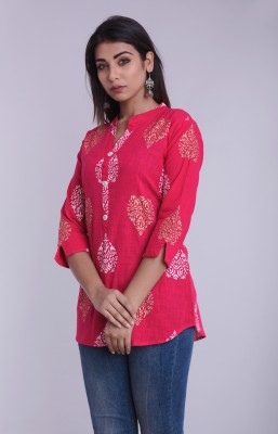 FEBIA Casual 3/4 Sleeve Printed Women Multicolor Top