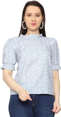 Shienzy Casual Printed Women White, Grey Top