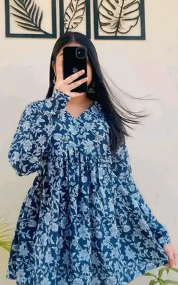 SHYAM Formal Printed Women Blue Top