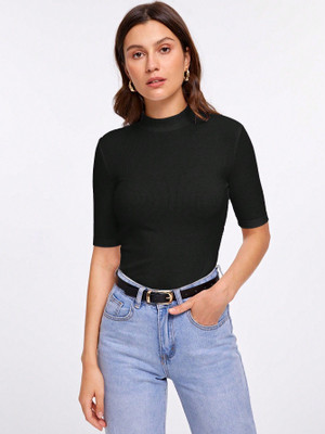 Tanushk Casual Solid Women Black Top