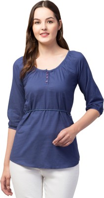 RIHANI FAB Casual Solid Women Blue Top